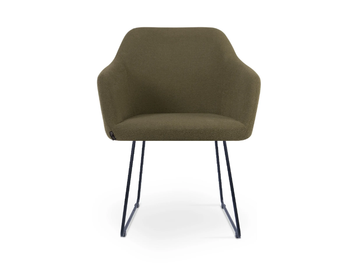 PREMIERE SLED - Sled base fabric chair with armrests by 5A Design - view 3